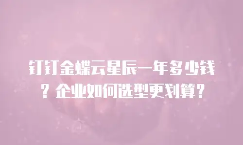 钉钉金蝶云星辰一年多少钱？企业如何选型更划算？