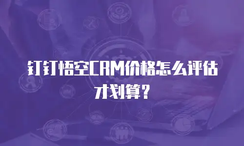 钉钉悟空CRM价格怎么评估才划算？