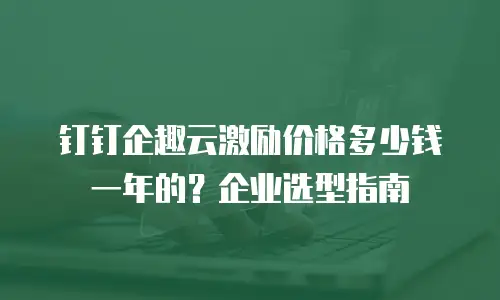 钉钉企趣云激励价格多少钱一年的？企业选型指南