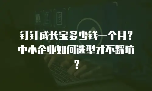 钉钉成长宝多少钱一个月？中小企业如何选型才不踩坑？