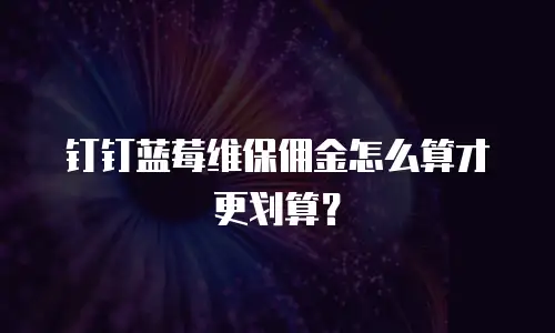 钉钉蓝莓维保佣金怎么算才更划算？