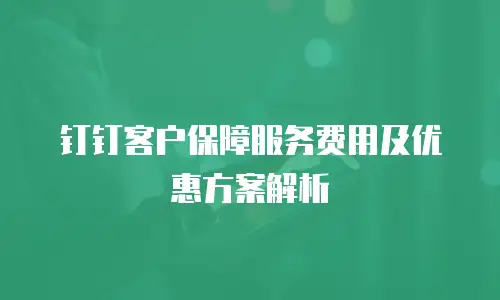 钉钉客户保障服务费用及优惠方案解析