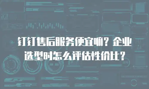 钉钉售后服务便宜嘛？企业选型时怎么评估性价比？