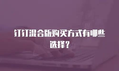 钉钉混合版购买方式有哪些选择？