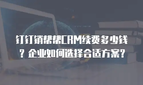 钉钉销帮帮CRM续费多少钱？企业如何选择合适方案？
