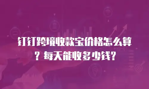 钉钉跨境收款宝价格怎么算？每天能收多少钱？