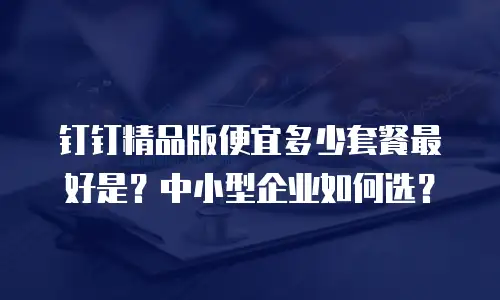 钉钉精品版便宜多少套餐最好是？中小型企业如何选？