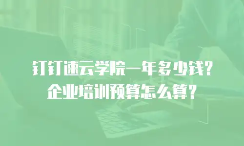 钉钉速云学院一年多少钱？企业培训预算怎么算？
