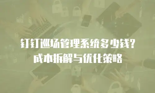 钉钉巡场管理系统多少钱？成本拆解与优化策略