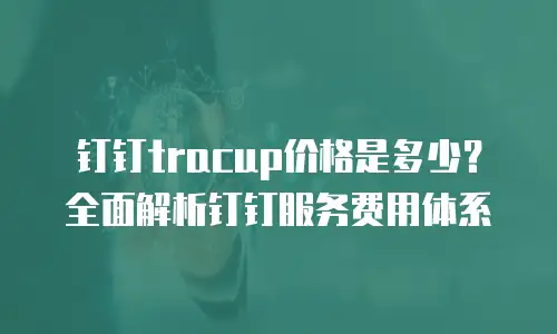 钉钉tracup价格是多少？全面解析钉钉服务费用体系
