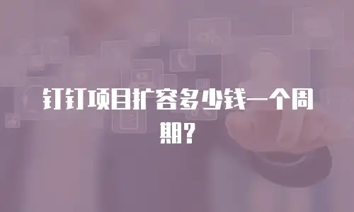 钉钉项目扩容多少钱一个周期？