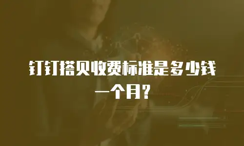 钉钉搭贝收费标准是多少钱一个月？