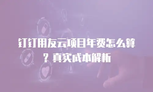 钉钉用友云项目年费怎么算？真实成本解析