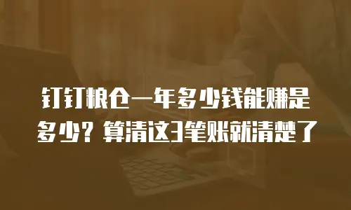 钉钉粮仓一年多少钱能赚是多少？算清这3笔账就清楚了