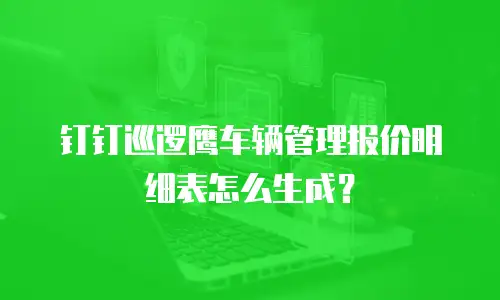 钉钉巡逻鹰车辆管理报价明细表怎么生成？