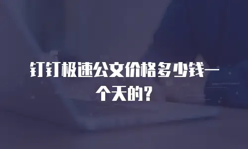 钉钉极速公文价格多少钱一个天的？