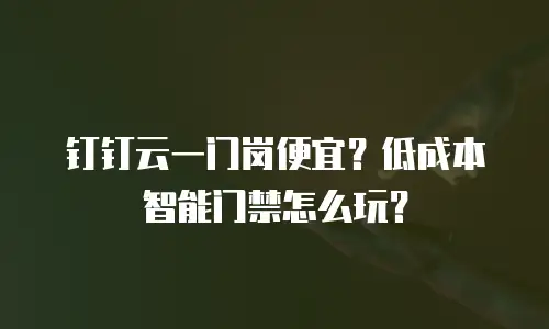 钉钉云一门岗便宜？低成本智能门禁怎么玩？