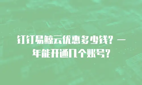 钉钉易鲸云优惠多少钱？一年能开通几个账号？