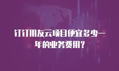 钉钉用友云项目便宜多少一年的业务费用？