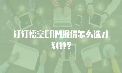 钉钉悟空CRM报价怎么选才划算？