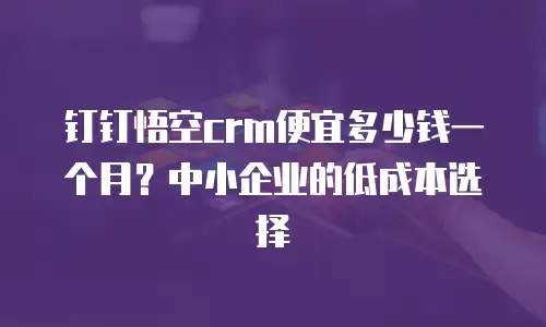 钉钉悟空crm便宜多少钱一个月？中小企业的低成本选择
