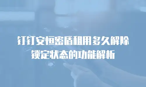 钉钉安恒密盾租用多久解除锁定状态的功能解析