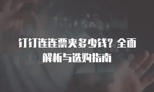 钉钉连连票夹多少钱？全面解析与选购指南