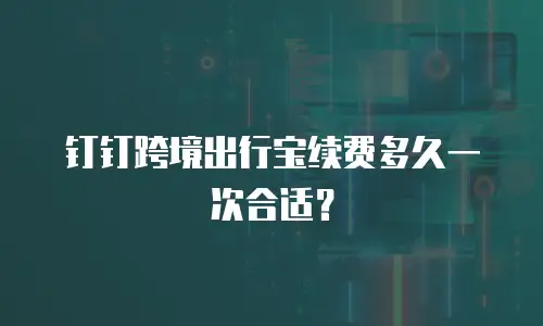 钉钉跨境出行宝续费多久一次合适？