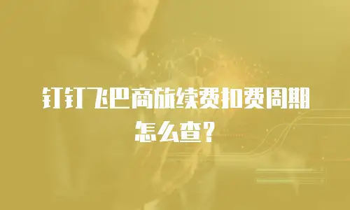 钉钉飞巴商旅续费扣费周期怎么查？