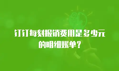 钉钉每刻报销费用是多少元的明细账单？