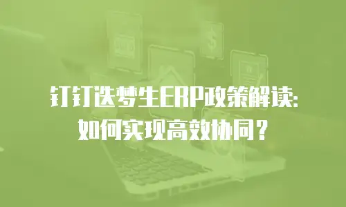 钉钉迭梦生ERP政策解读：如何实现高效协同？