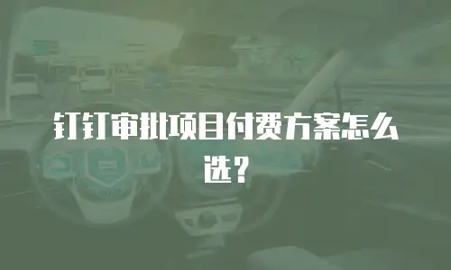 钉钉审批项目付费方案怎么选？