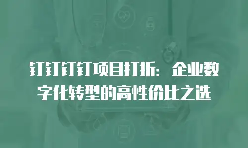 钉钉钉钉项目打折：企业数字化转型的高性价比之选
