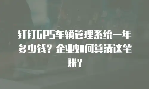 钉钉GPS车辆管理系统一年多少钱？企业如何算清这笔账？