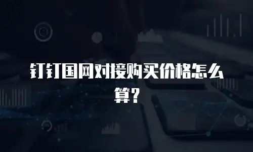 钉钉国网对接购买价格怎么算？