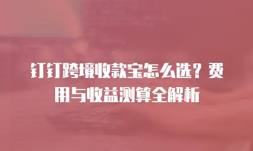 钉钉跨境收款宝怎么选？费用与收益测算全解析