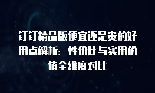 钉钉精品版便宜还是贵的好用点解析：性价比与实用价值全维度对比