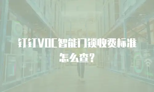 钉钉VOC智能门锁收费标准怎么查？
