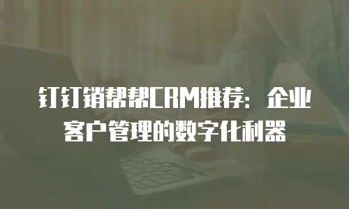 钉钉销帮帮CRM推荐：企业客户管理的数字化利器