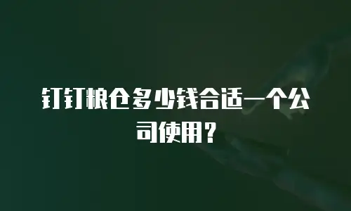 钉钉粮仓多少钱合适一个公司使用？