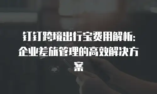 钉钉跨境出行宝费用解析：企业差旅管理的高效解决方案