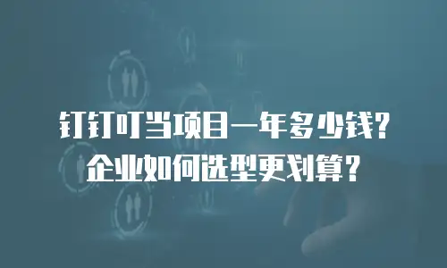 钉钉叮当项目一年多少钱？企业如何选型更划算？