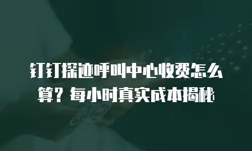 钉钉探迹呼叫中心收费怎么算？每小时真实成本揭秘