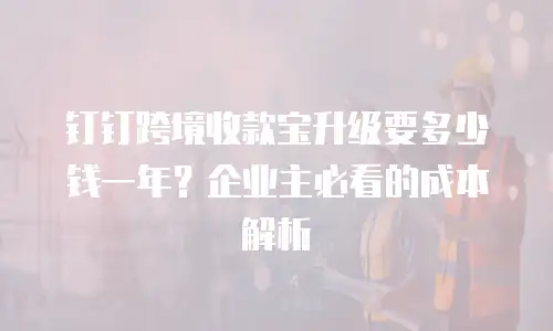 钉钉跨境收款宝升级要多少钱一年？企业主必看的成本解析