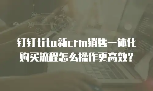 钉钉tita新crm销售一体化购买流程怎么操作更高效？