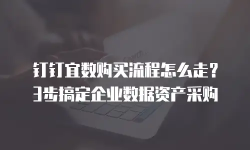 钉钉宜数购买流程怎么走？3步搞定企业数据资产采购