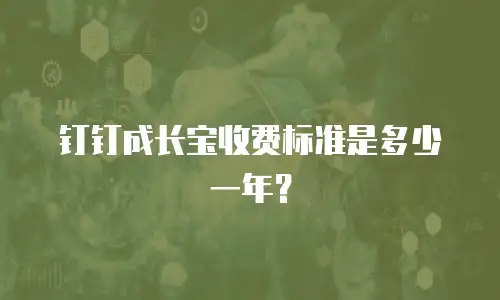 钉钉成长宝收费标准是多少一年？