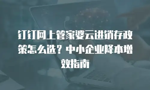 钉钉网上管家婆云进销存政策怎么选？中小企业降本增效指南