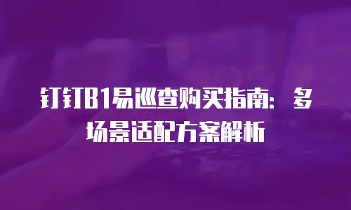 钉钉B1易巡查购买指南：多场景适配方案解析