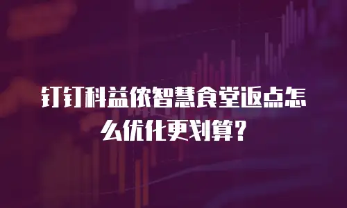钉钉科益侬智慧食堂返点怎么优化更划算？